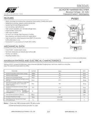 Module de diodes solaires Schottky MK4045 40A 45V avec structure de silicium plan dans une boîte photovoltaïque